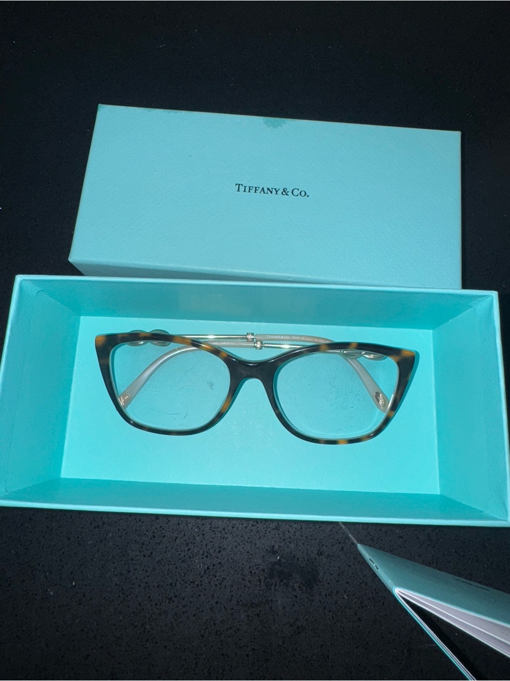 Tiffany & Co. Women's Tortoiseshell Cat-Eye Glasses - Brown & Amber